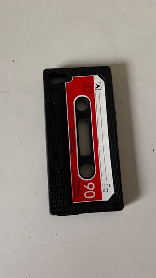 Cover iPhone 5 Audio Cassetta Musica Gomma Nera