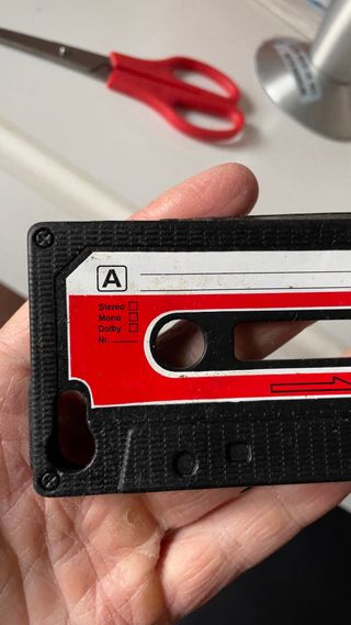 Cover iPhone 5 Audio Cassetta Musica Gomma Nera