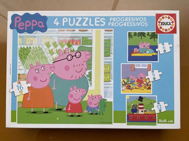 4 puzzles progresivos de Peppa Pig