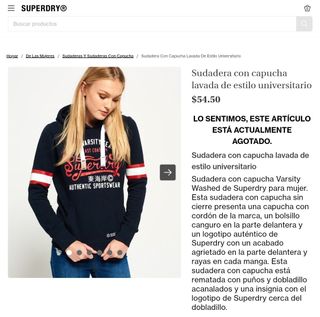 SUDADERA SUPERDRY TALLA L MUJER