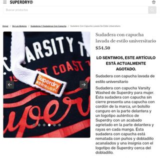SUDADERA SUPERDRY TALLA L MUJER