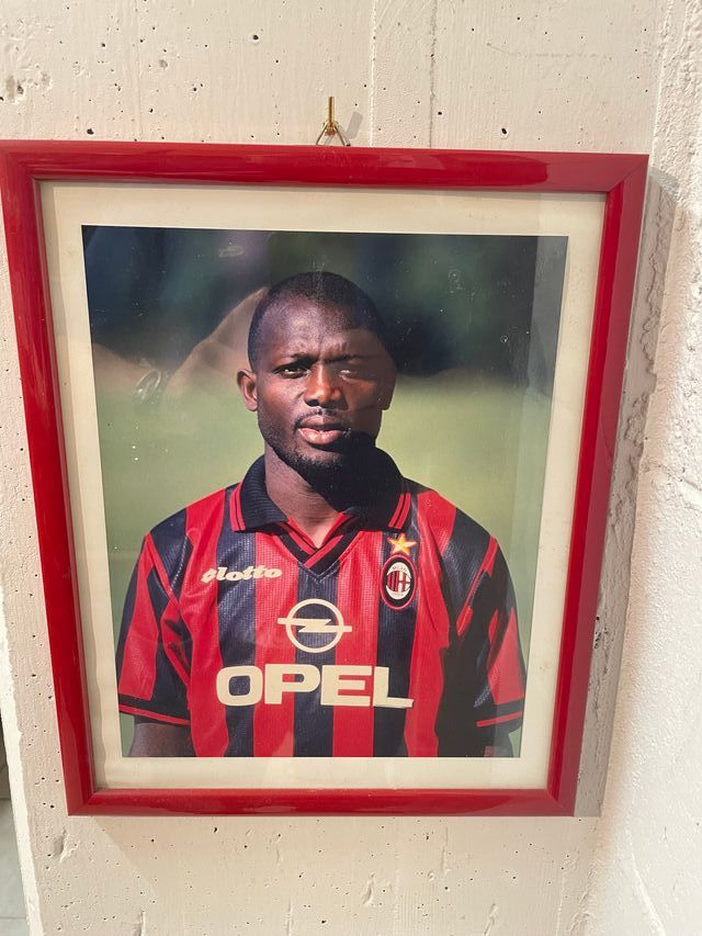 Foto George Weah AC Milan con Cornice
