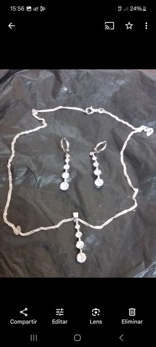 Conjunto Plata y Zirconitas 