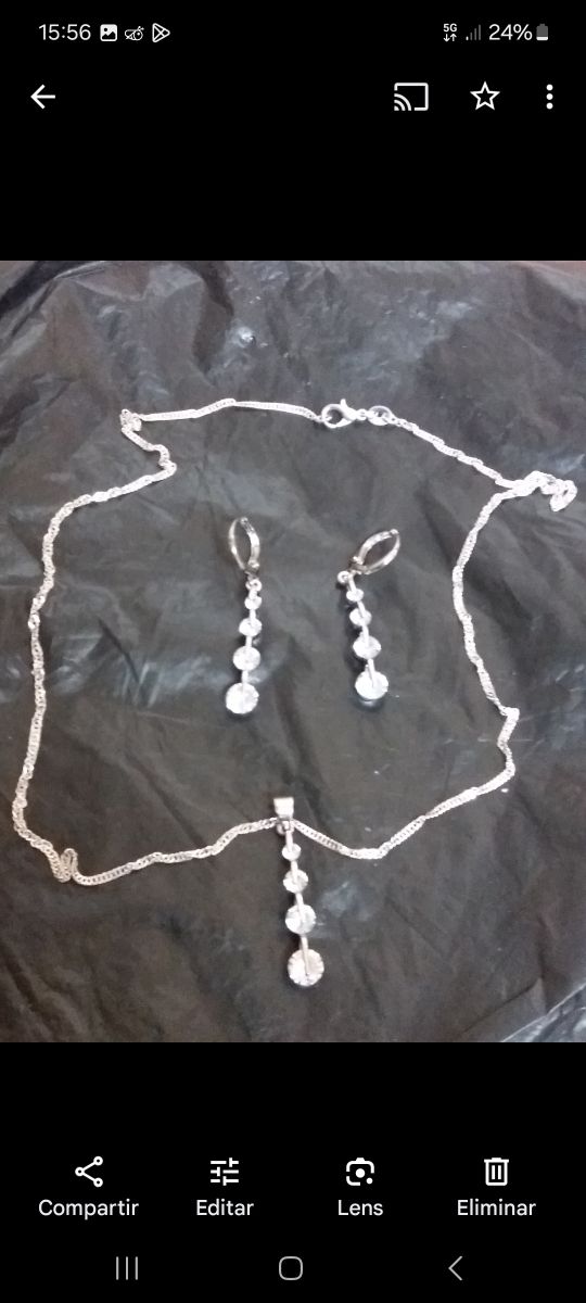 Conjunto Plata y Zirconitas