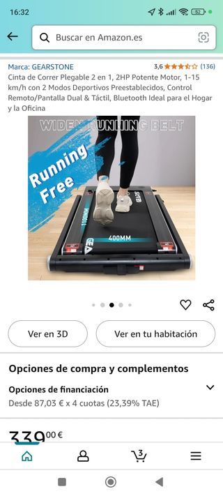 Cinta para andar y correr 