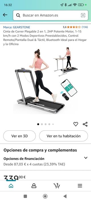 Cinta para andar y correr 