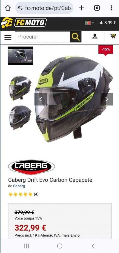 Capacete Caberg Drift Evo Carbon - Novo