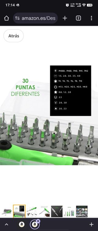 Juego destornillador precisión