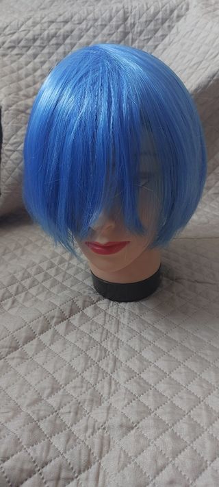 Peluca azul corta