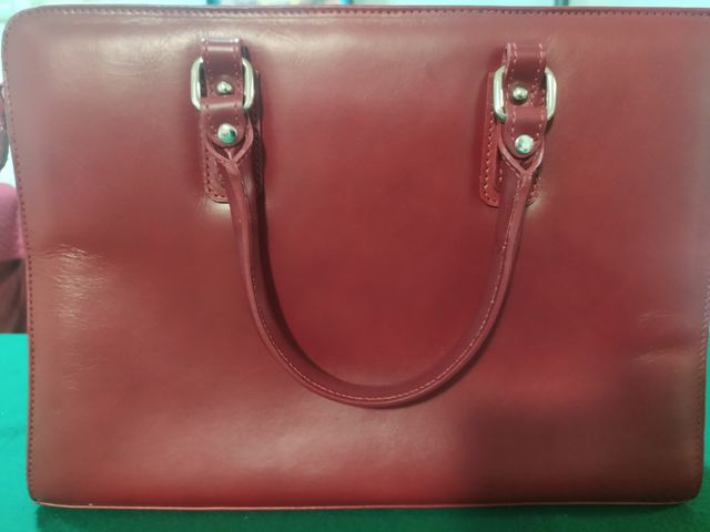 Borsa cartella in vera pelle