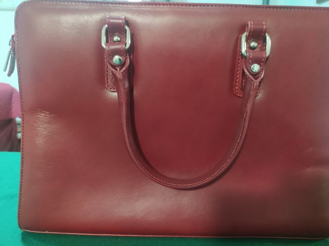 Borsa cartella in vera pelle