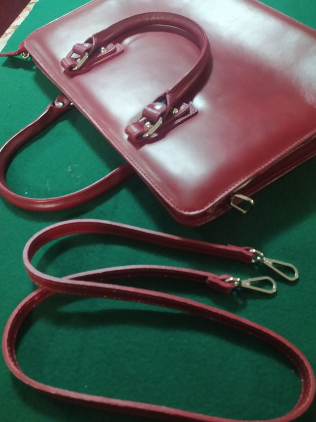 Borsa cartella in vera pelle