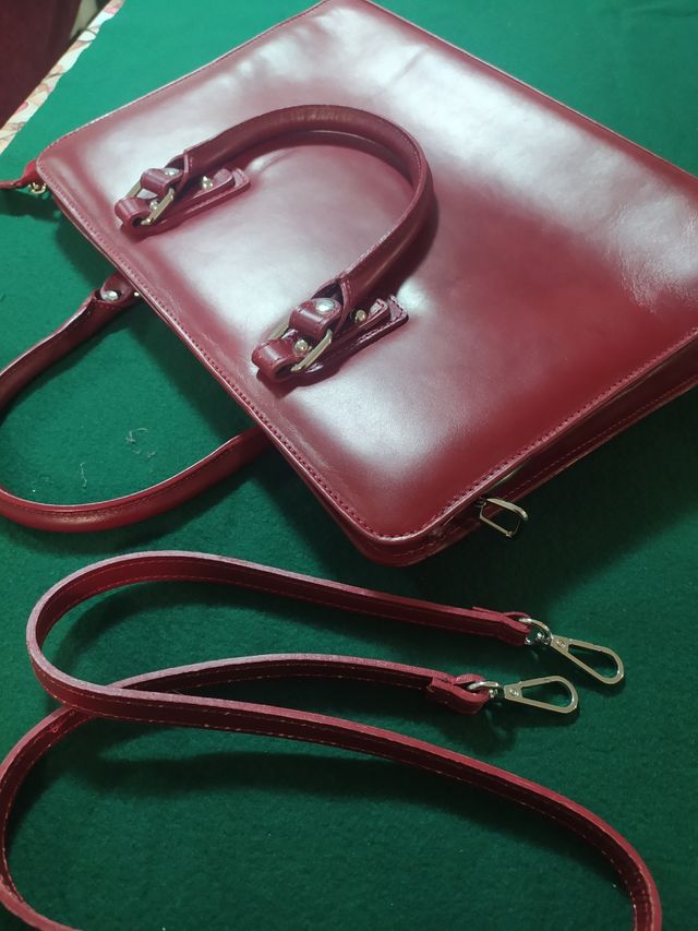 Borsa cartella in vera pelle