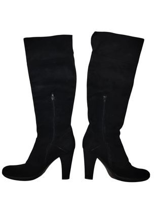 Stivali alti con tacco 10 vero camoscio