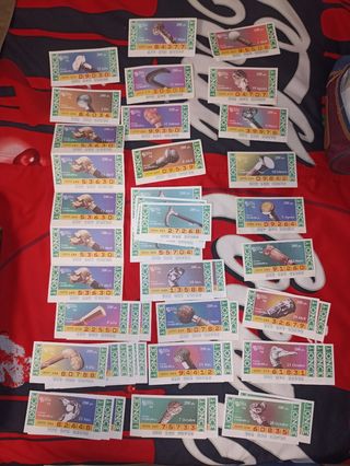 Cupones lotería de la ONCE 1993 1994 1995