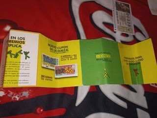 Cupones lotería de la ONCE 1993 1994 1995