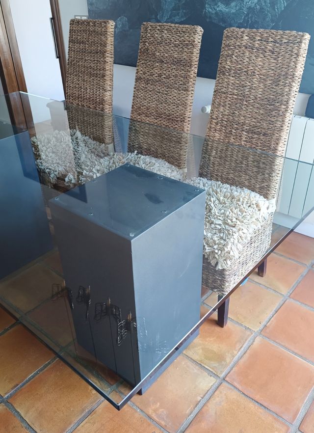 Mesa cristal y sillas alga Marina