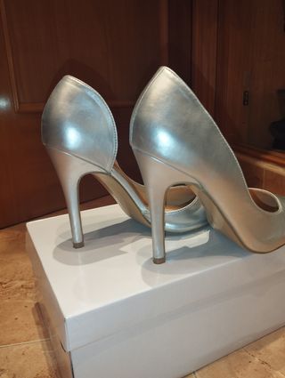 Zapatos stilettos plateados  Marypaz 