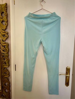 Conjunto top fruncido y leggings azul claro Shein
