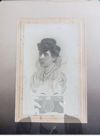 FOTOGRAFÍA FRACESA ANTIGUA. DAMA CON PEINADO.