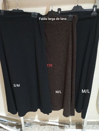 Falda de lana larga