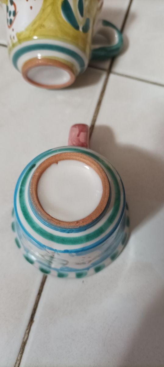 Set 4 tazzine+ vassoio in ceramica vietrese