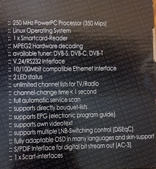 Decodificador de satélite Black Box 500