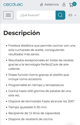 Freidora de aire, como Nueva a mitad de precio
