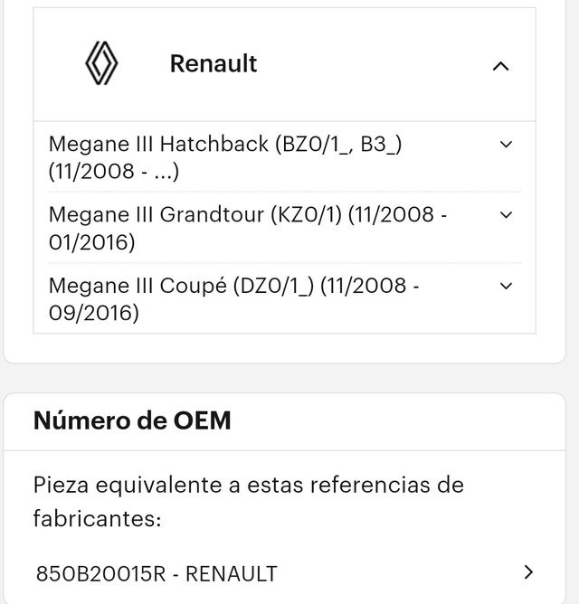 Spoiler Renault megane 