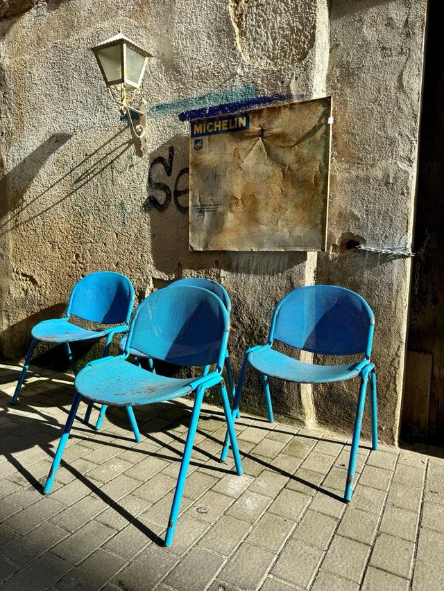 4 sillas vintage italianas de hierro.PARMA