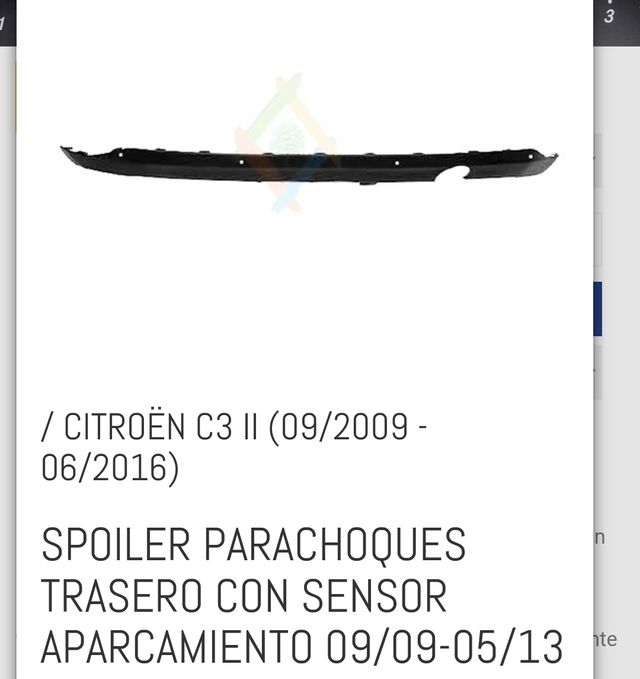 Spoiler trasero citroen c3 2009-2016