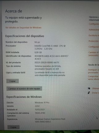 Ordenador Asus Sobremesa i5