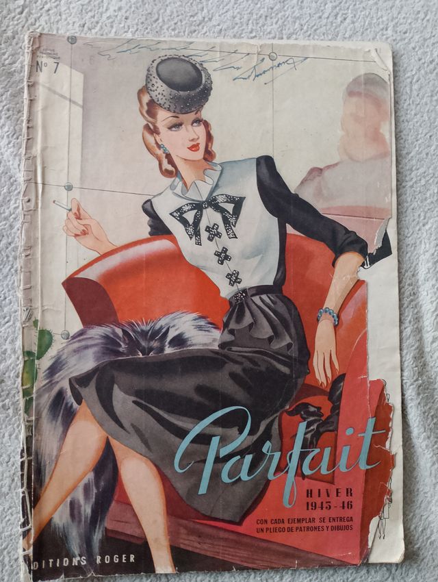 REVISTA PARFAIT nº 7 año1945 MODA PATRONES COSTURA