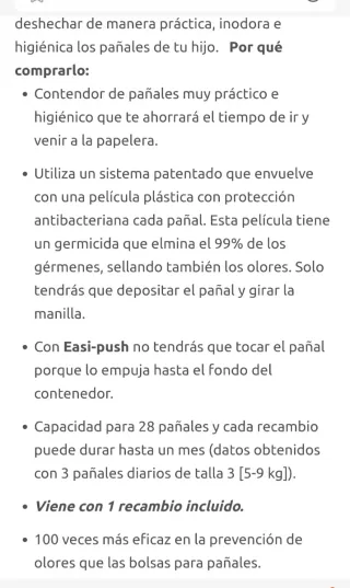 CUBO PAÑALES SANGENIC TOMMEE TIPPEE