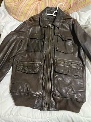 cazadora piel massimo dutti