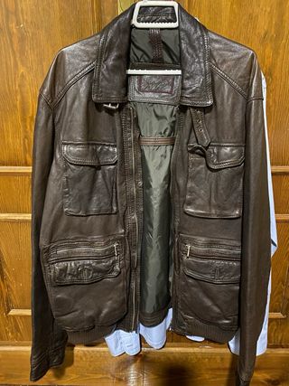 cazadora piel massimo dutti