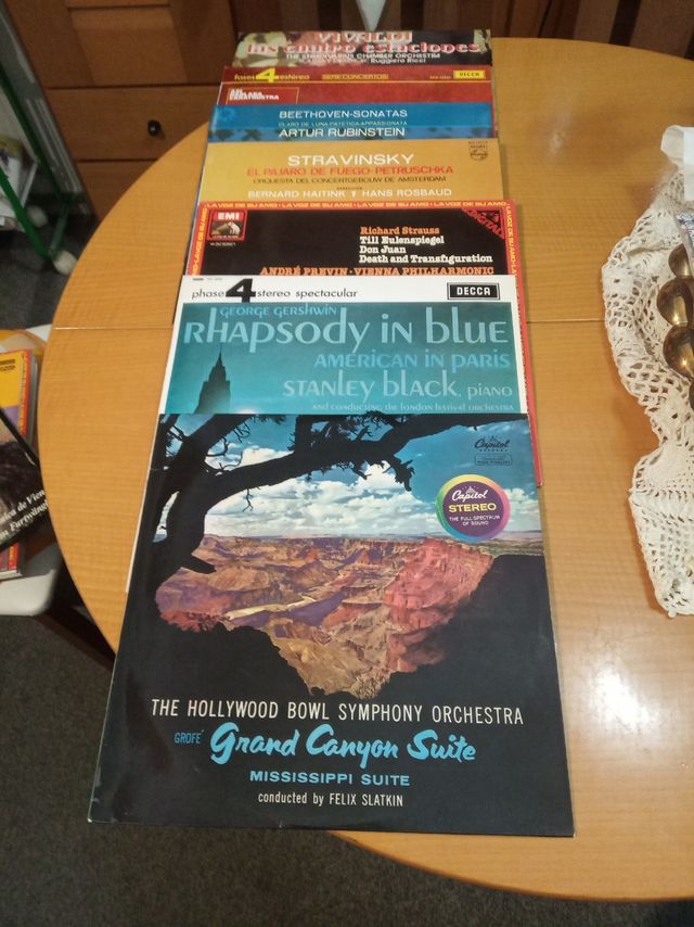 Discos vinilos de música clásica.
