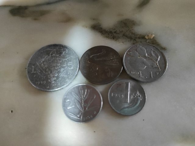 Lotto 5 monete in lire