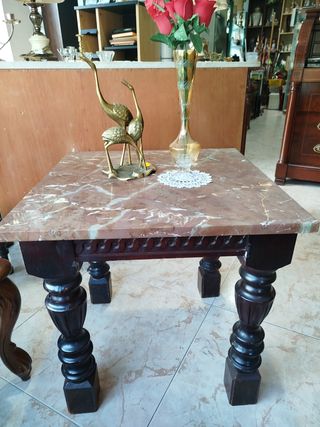 MESITA DE CENTRO AUXILIAR MADERA MÁRMOL