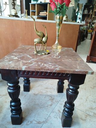 MESITA DE CENTRO AUXILIAR MADERA MÁRMOL