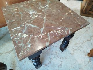 MESITA DE CENTRO AUXILIAR MADERA MÁRMOL
