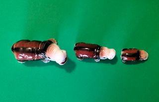 Miniatura vintage famiglia ippopotami ceramica
