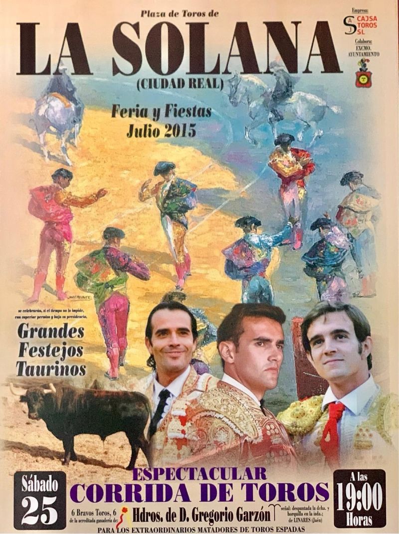 CARTEL DE TOROS DE LA SOLANA 2015. de segunda mano por 18 EUR en San  Lorenzo de El Escorial en WALLAPOP
