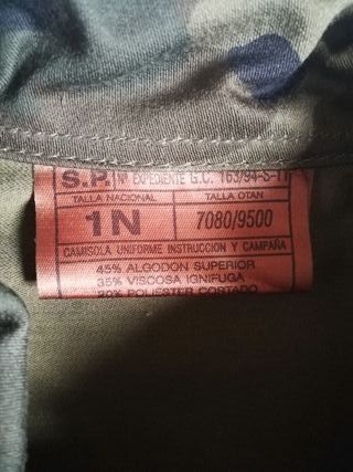 Uniforme de Campaña Camuflaje Boscoso. Talla 1N