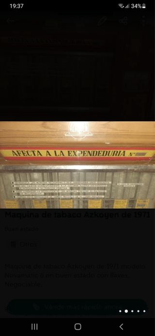 Maquina expendedora para colecionistas