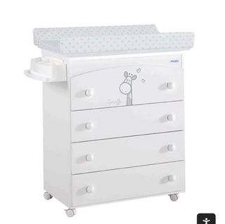 Cómoda con bañera y cambiador por bebe,(4 cajones)
