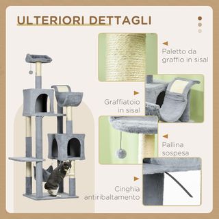 Albero per Gatti con Pallina da Gioco, Amaca, Lett