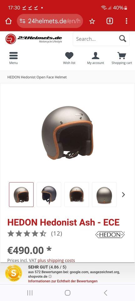 Capacete Hedon Hedonist Ash - Novo (Shoei, Arai)