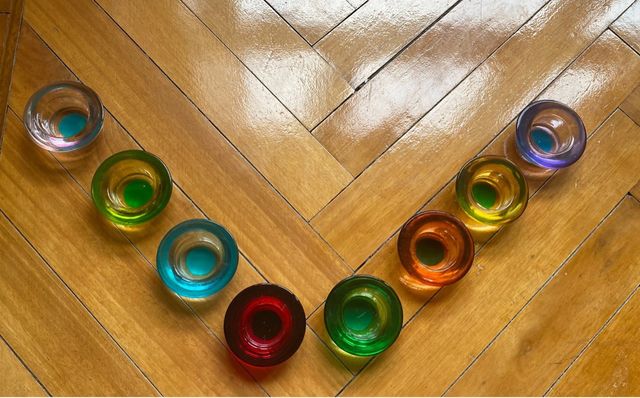 Porta velas de colores