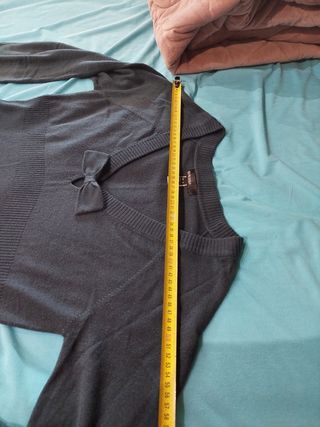 Vestido Mango mujer punto fino azul grisaseo TXL